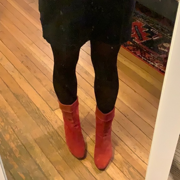 Red suede ankle boots - Picture 8 of 10